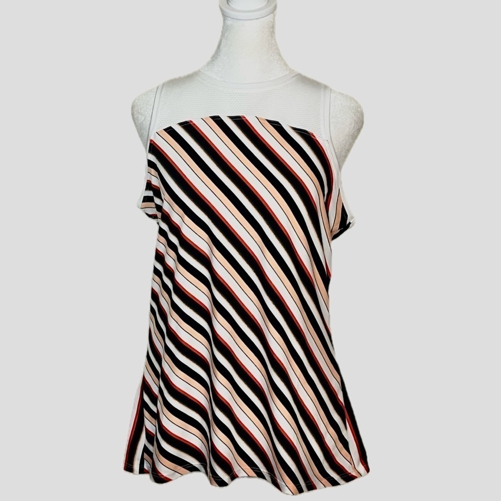 TAIL Activewear Striped Mesh Back Tank Top | Size M |